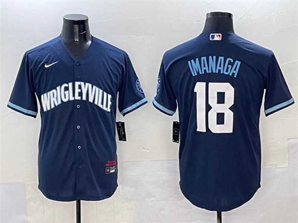 Men%27s Chicago Cubs #18 Shota Imanaga Navy City Connect Stitched Jersey->chicago cubs->MLB Jersey